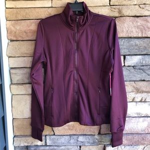 Yogalicious Cabernet Red Zip Up Sweatshirt Jacket Women M & L NWT